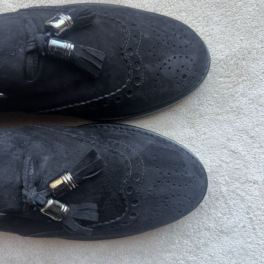 Stuart Weitzman Guything Black Suede Tassel Flat … - image 7